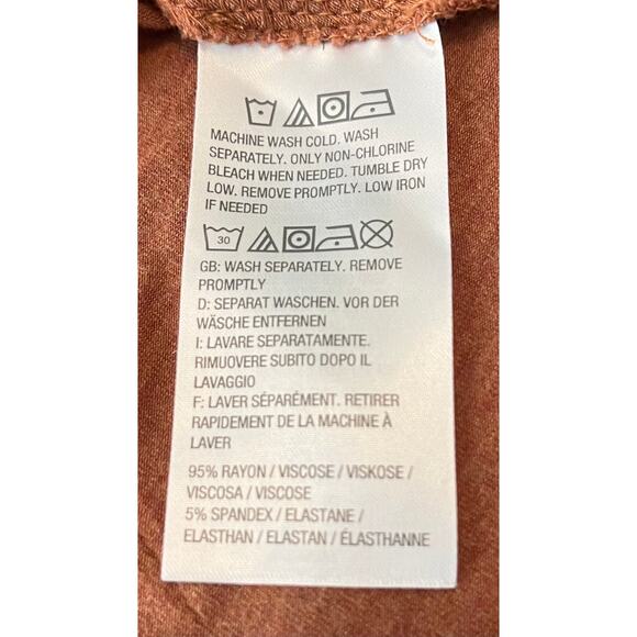 LOGO BY LORI GOLDSTEIN LONG SLV CREW NECK PULL-OVER TOP, WOMENS, L, DARK ORANGE - Picture 10 of 10